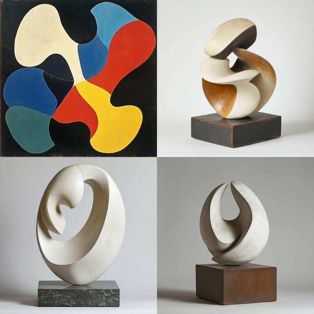 Jean Arp style, Midjourney V6.1, render 1 of 4