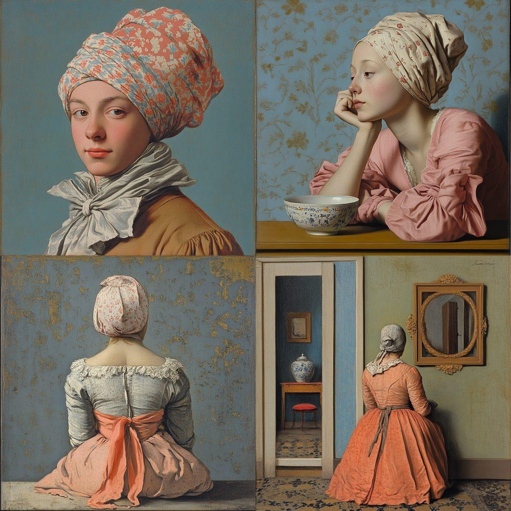 Jean-Etienne Liotard style, Midjourney V6.1, render 1 of 4
