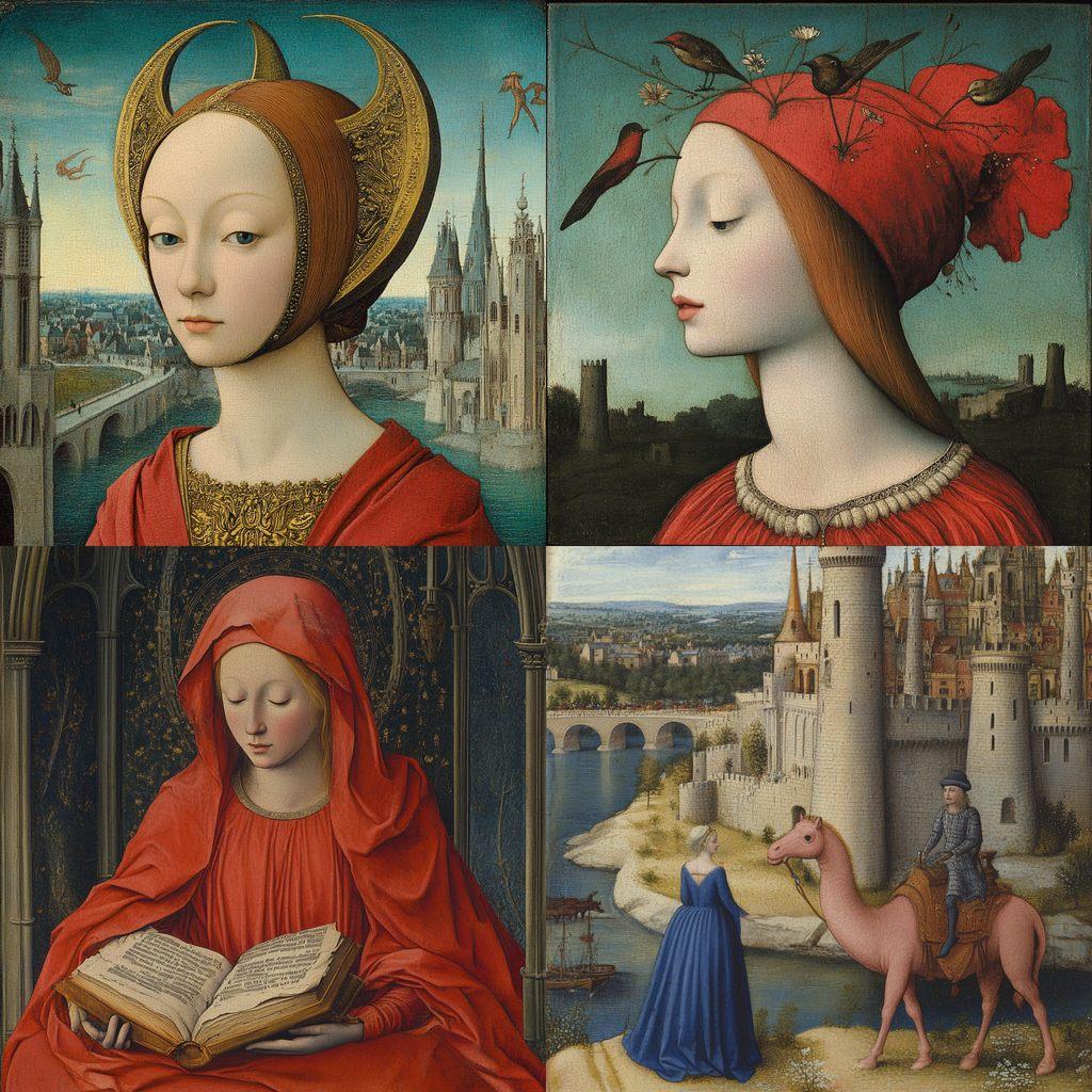 Jean Fouquet style, Midjourney V6.1, render 1 of 4