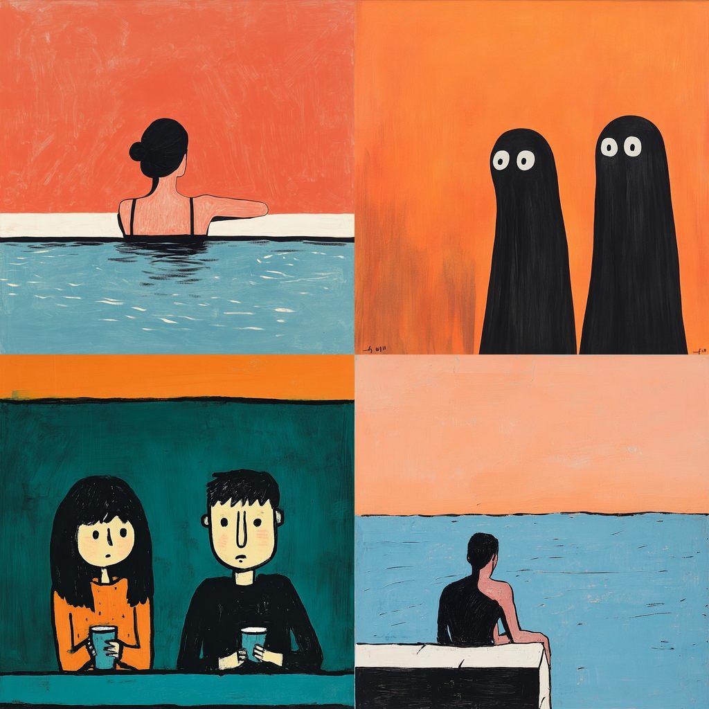 Jean Jullien style, Midjourney V6.1, render 1 of 4