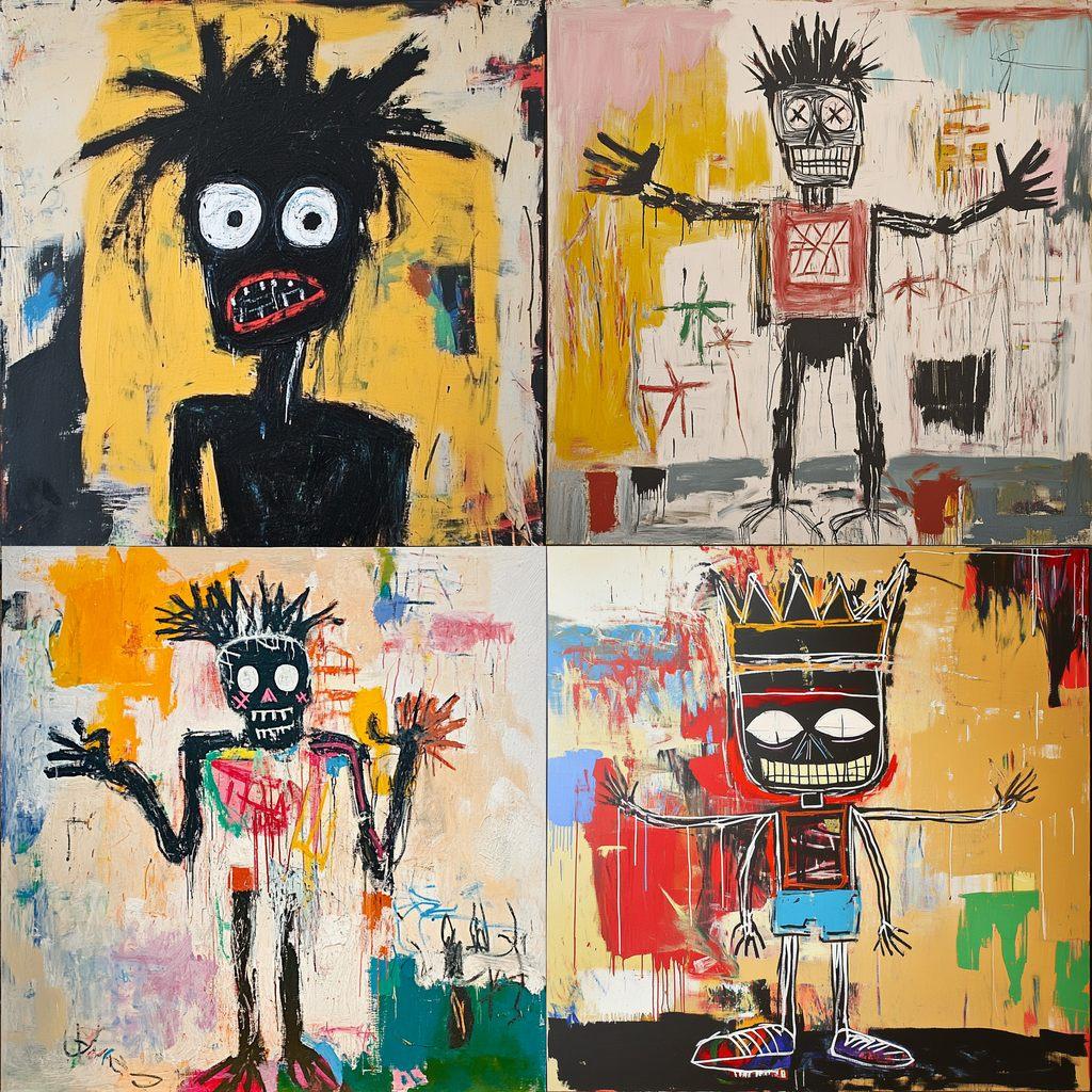 Jean-Michel Basquiat style, Midjourney V6.1, render 1 of 4