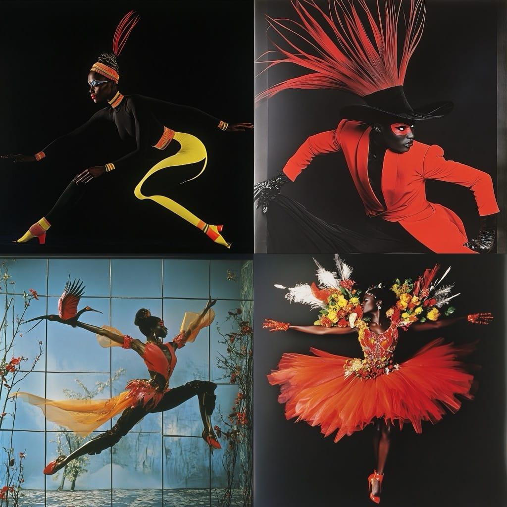 Jean-Paul Goude style, Midjourney V6.1, render 1 of 4