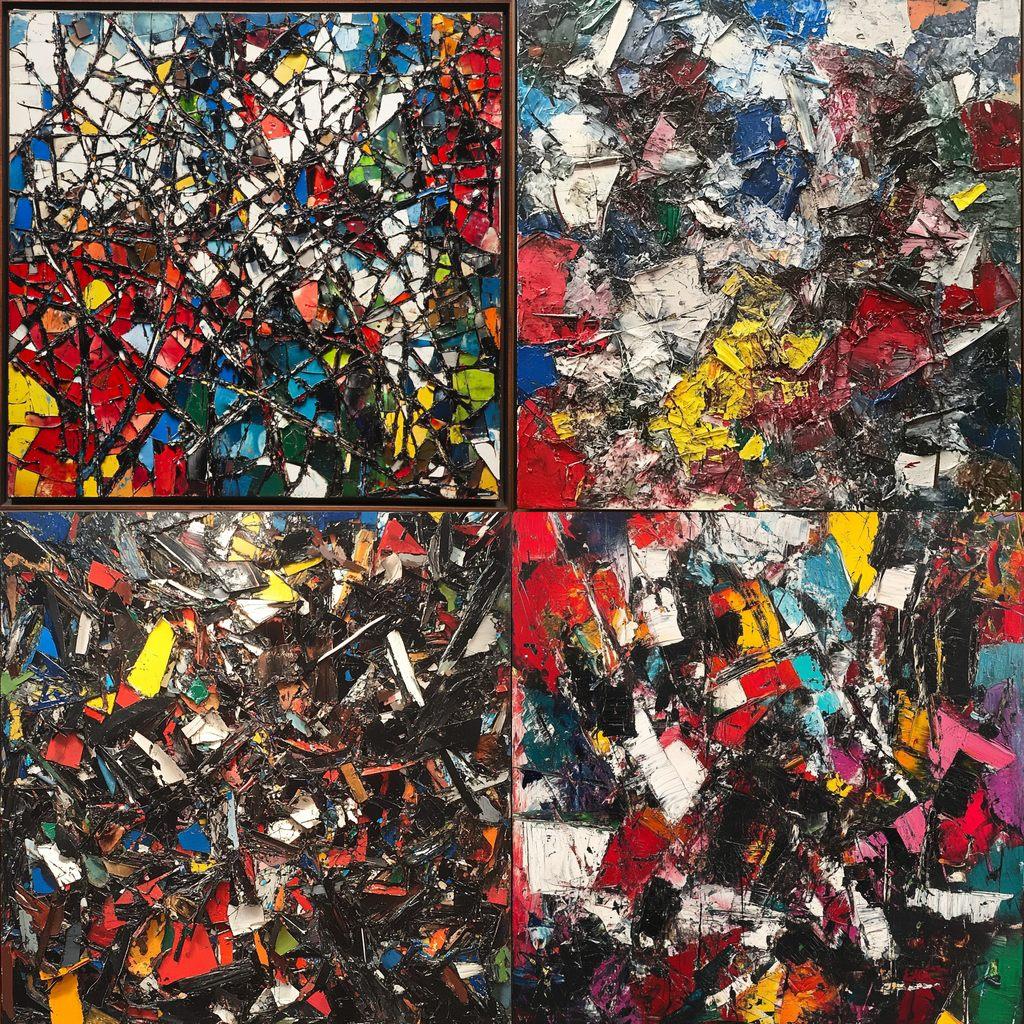 Jean-Paul Riopelle style, Midjourney V6.1, render 1 of 4