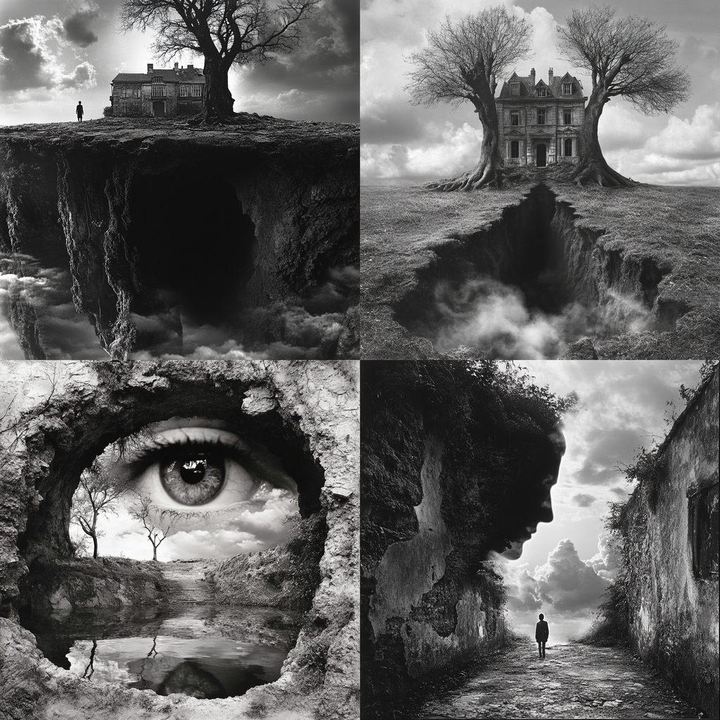 Jerry Uelsmann style, Midjourney V6.1, render 1 of 4