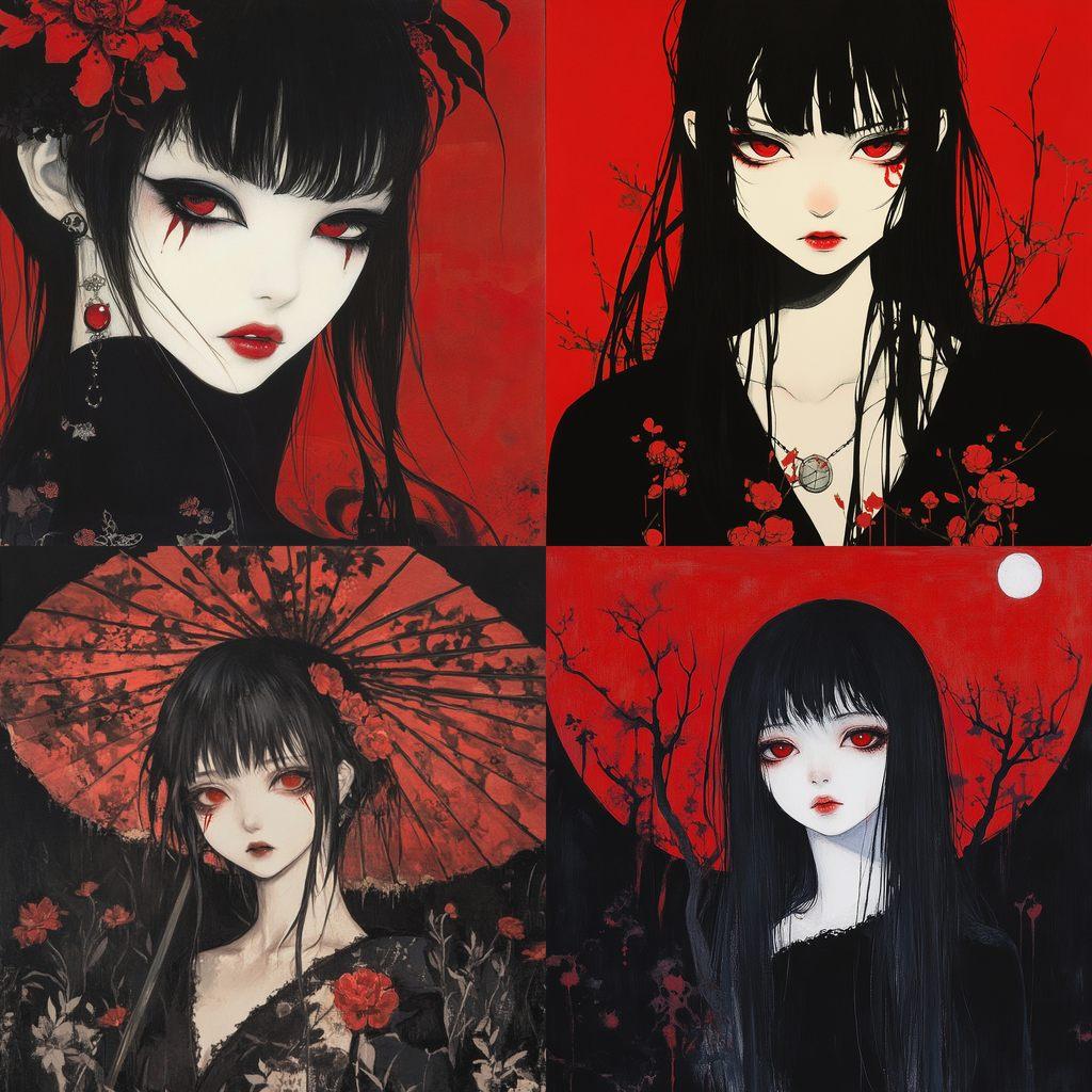 Jigoku Shoujo style, Midjourney V6.1, render 1 of 4