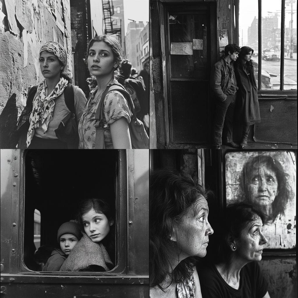 Jill Freedman style, Midjourney V6.1, render 1 of 4