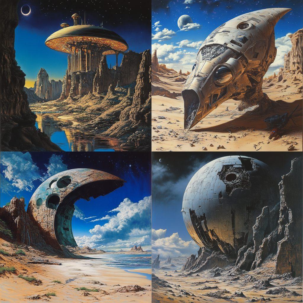 Jim Burns style, Midjourney V6.1, render 1 of 4