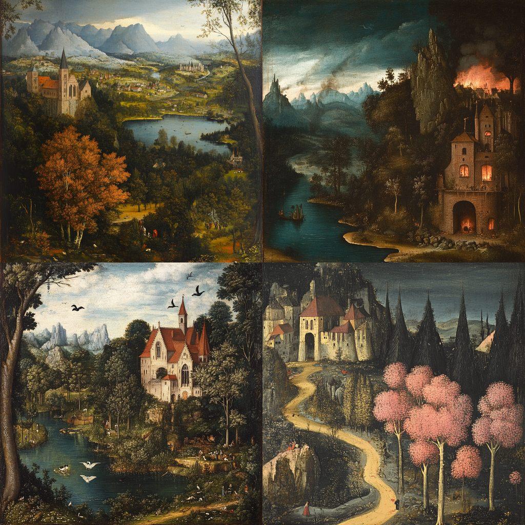 Joachim Patinir style, Midjourney V6.1, render 1 of 4