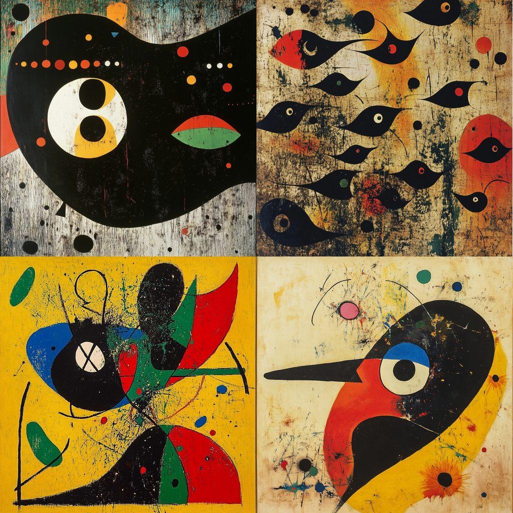 Joan Miro style, Midjourney V6.1, render 1 of 4