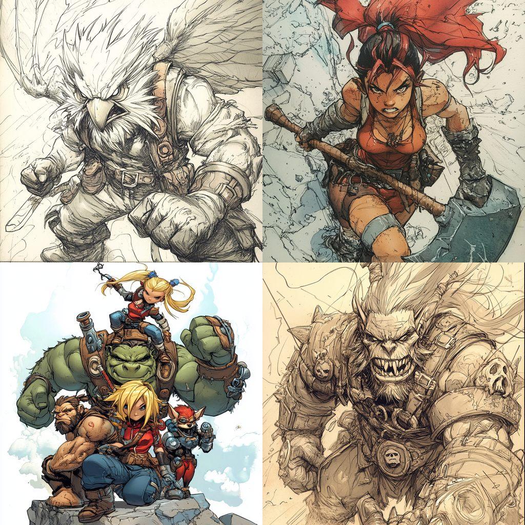 Joe Madureira style, Midjourney V6.1, render 1 of 4