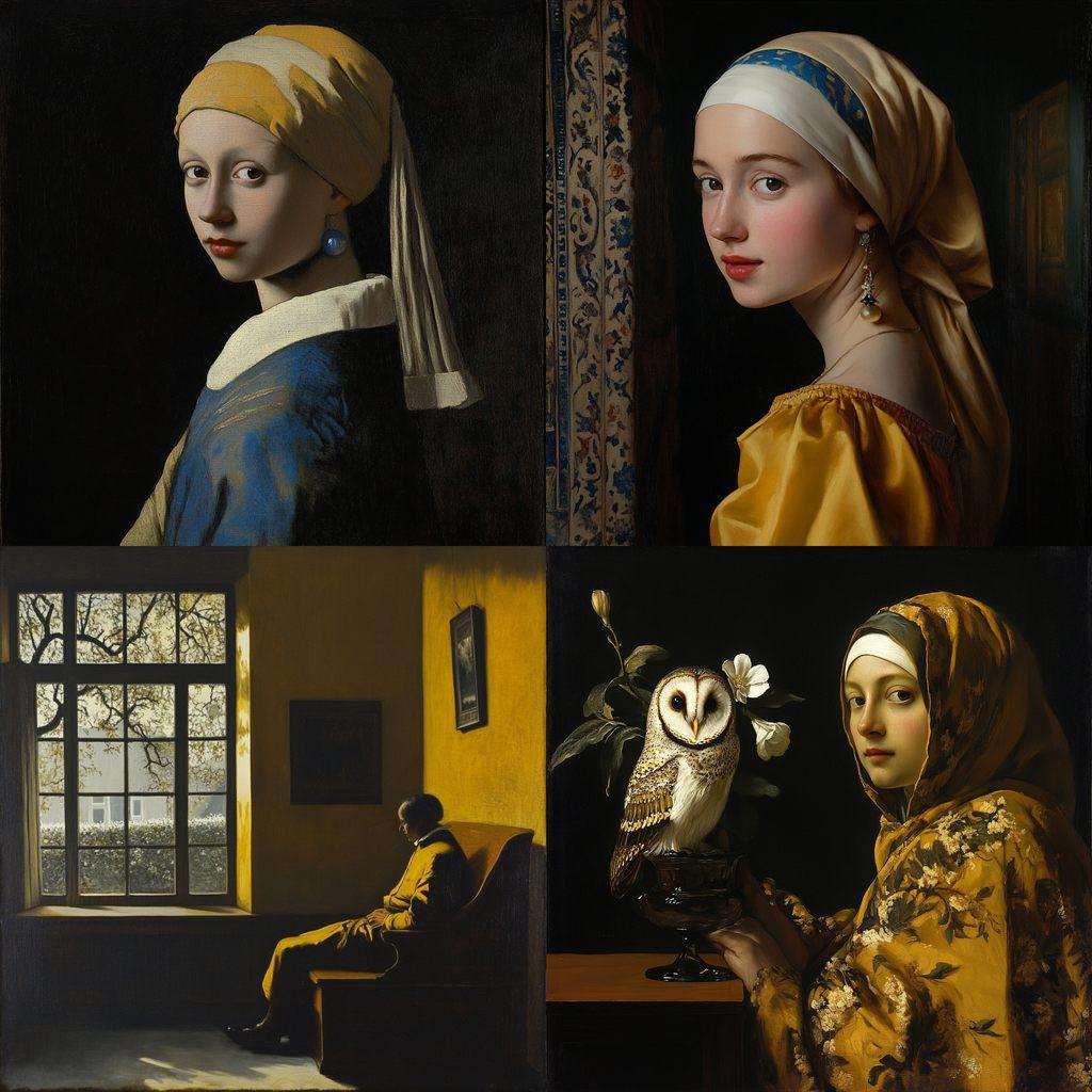 Johannes Vermeer style, Midjourney V6.1, render 1 of 4