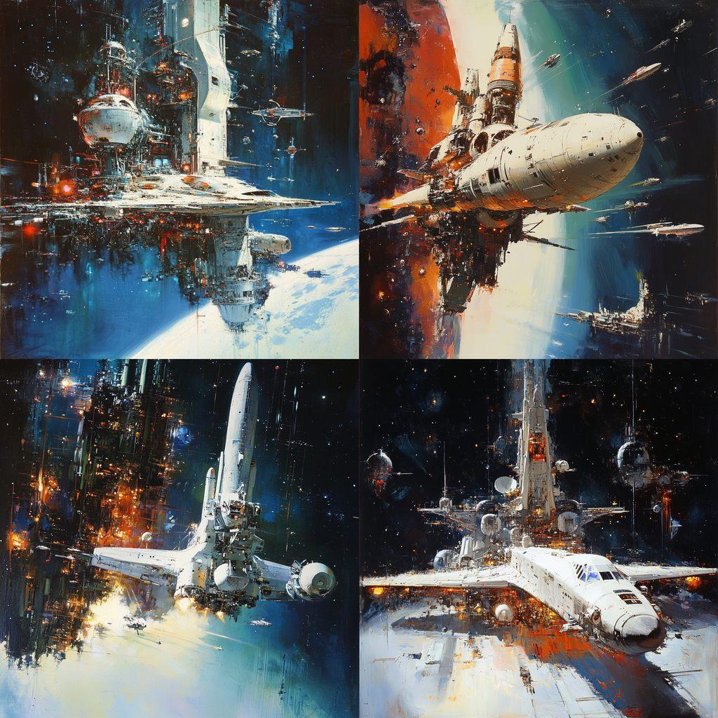 John Berkey style, Midjourney V6.1, render 1 of 4