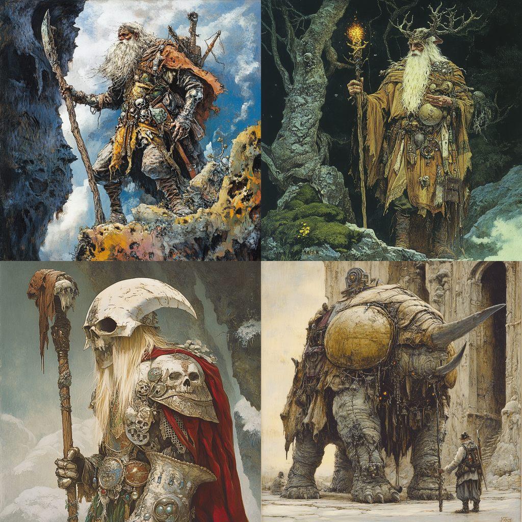 John Blanche style, Midjourney V6.1, render 1 of 4