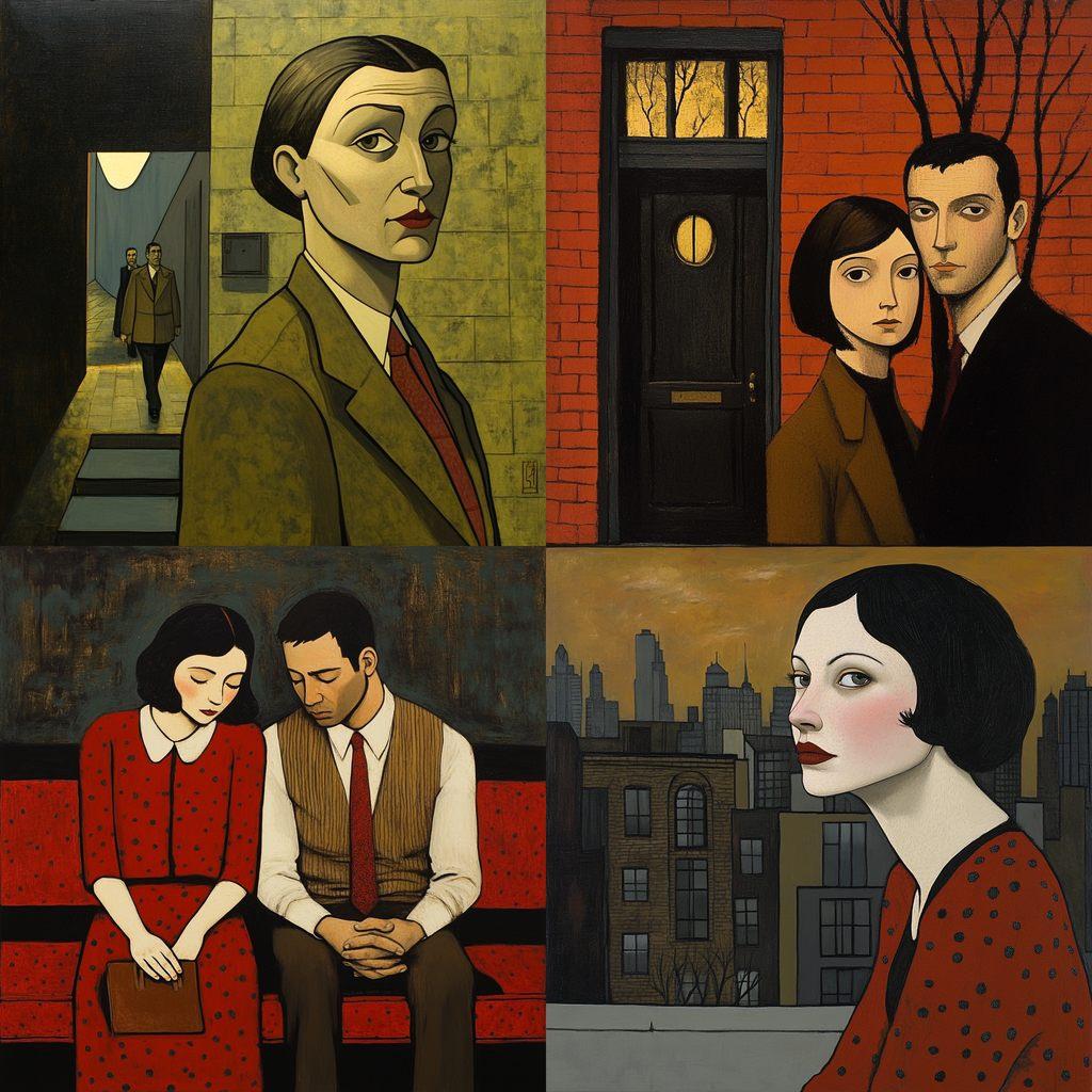 John Brack style, Midjourney V6.1, render 1 of 4