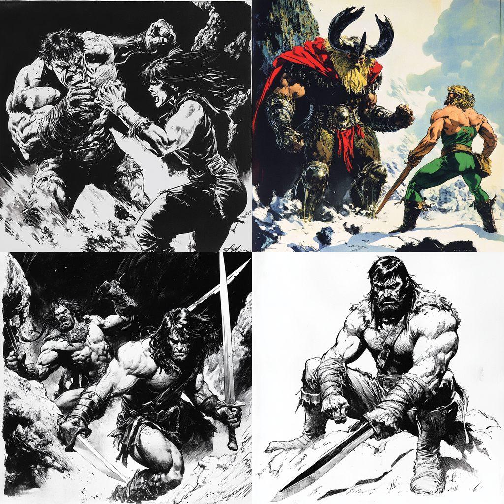 John Buscema style, Midjourney V6.1, render 1 of 4