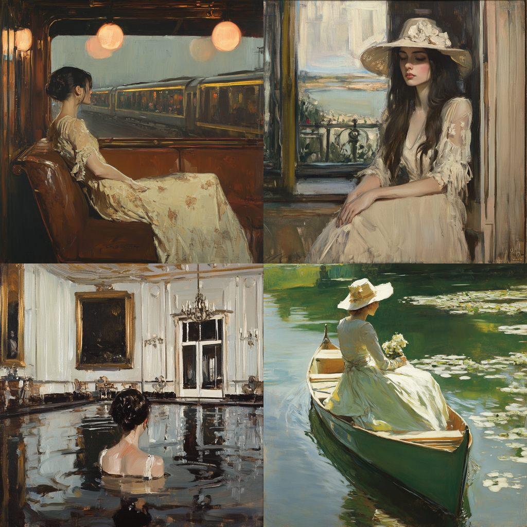 John Lavery style, Midjourney V6.1, render 1 of 4