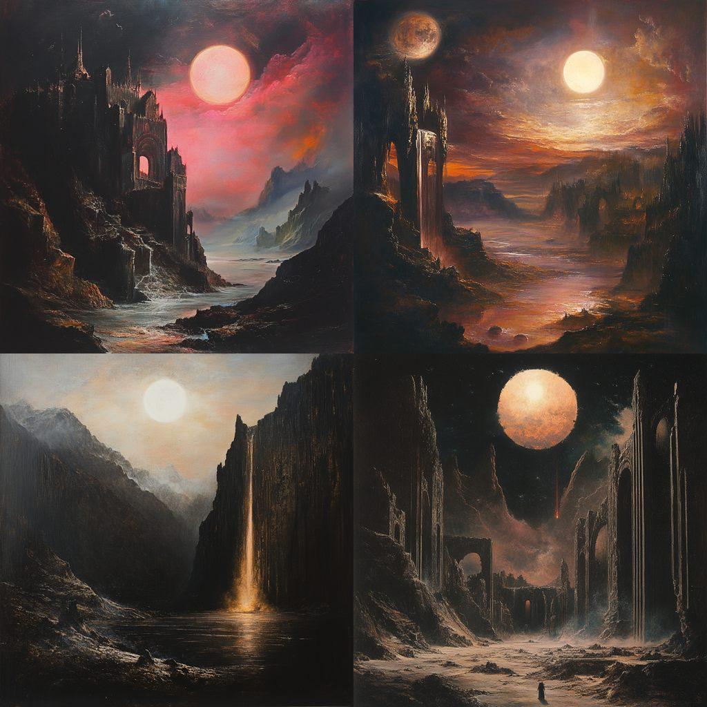 John Martin style, Midjourney V6.1, render 1 of 4