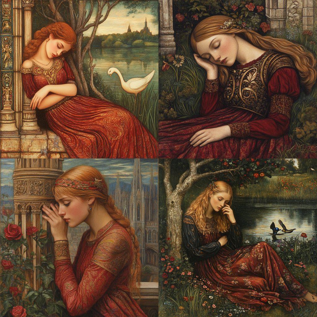 John Melhuish Strudwick style, Midjourney V6.1, render 1 of 4