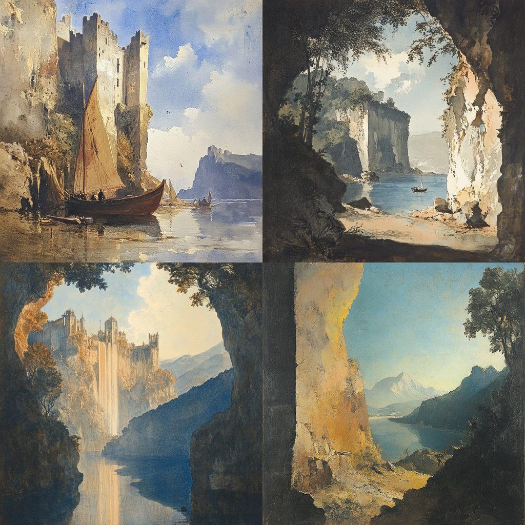 John Sell Cotman style, Midjourney V6.1, render 1 of 4