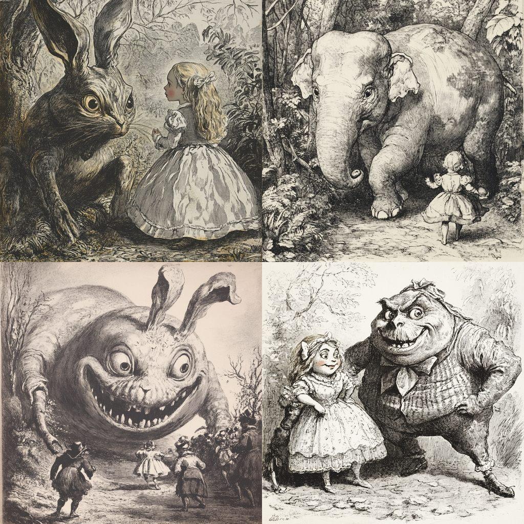 John Tenniel style, Midjourney V6.1, render 1 of 4