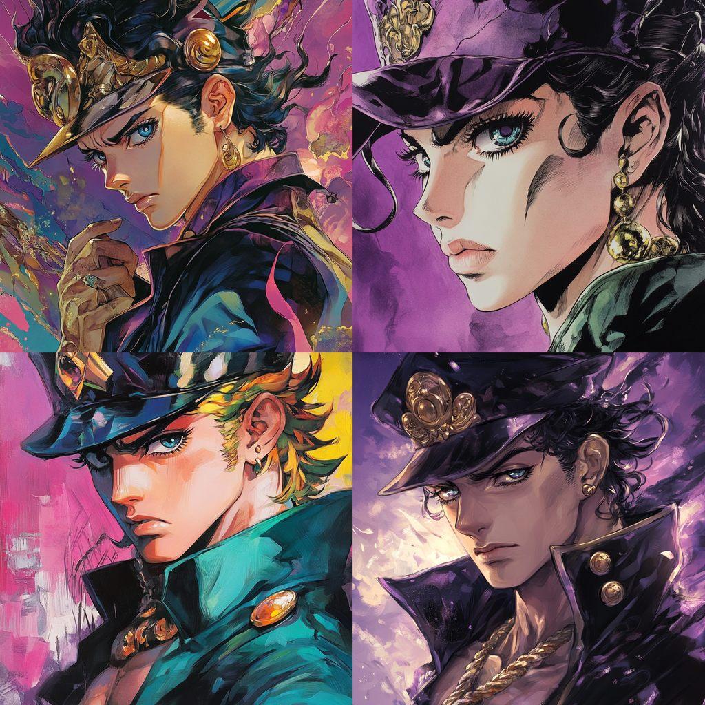 JoJos Bizarre Adventure style, Midjourney V6.1, render 1 of 4