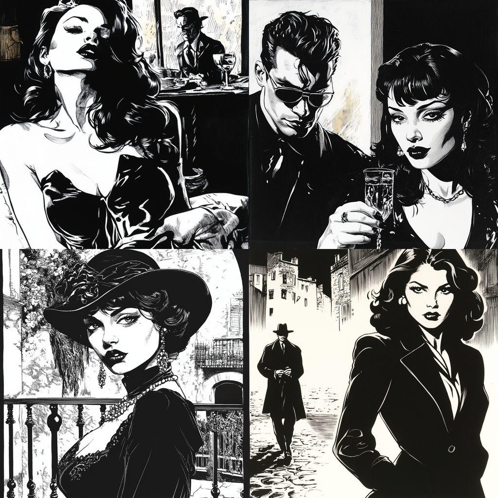 Jordi Bernet style, Midjourney V6.1, render 1 of 4