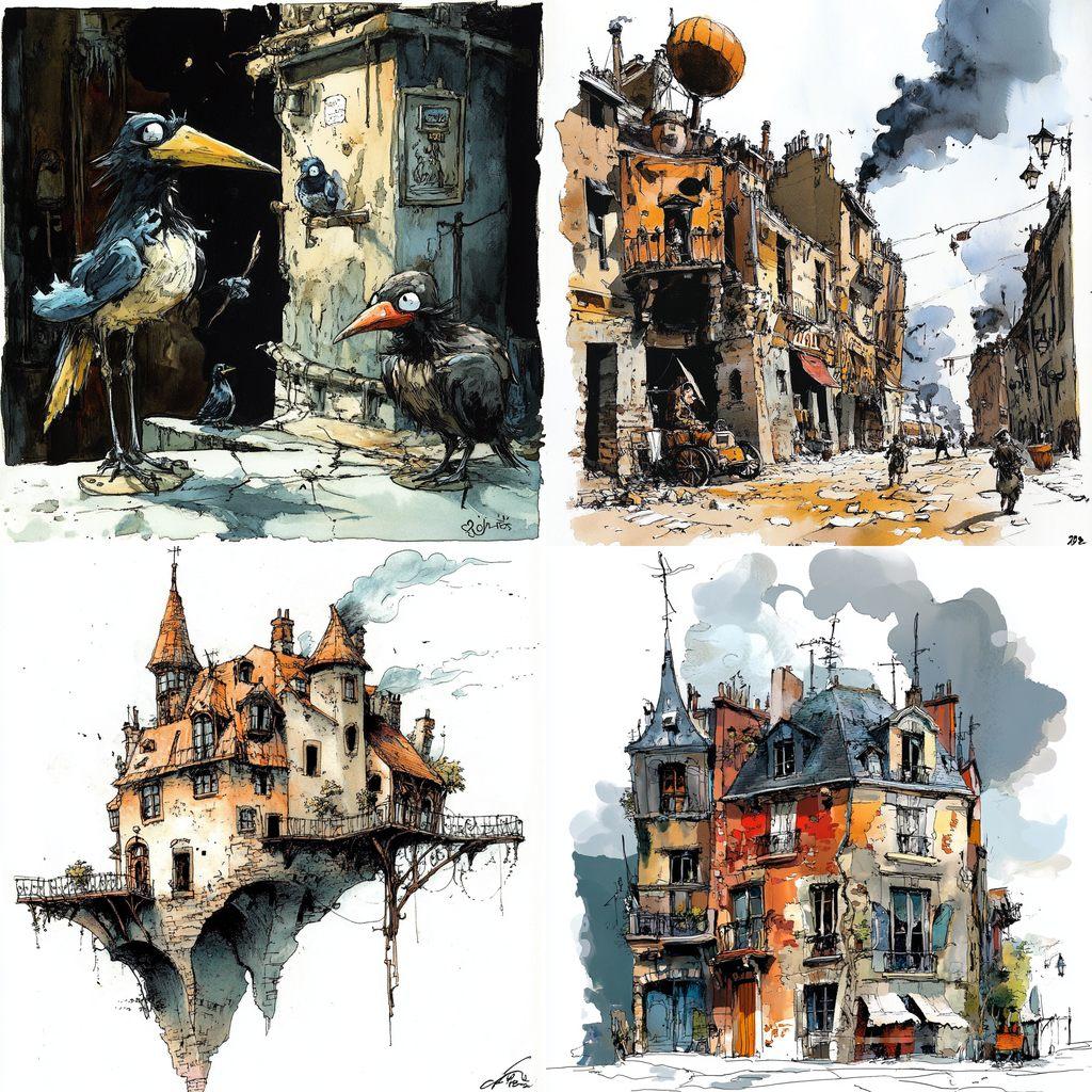 Jos Collignon style, Midjourney V6.1, render 1 of 4