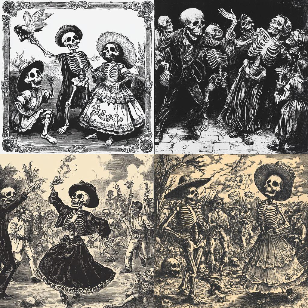 Jose Guadalupe Posada style, Midjourney V6.1, render 1 of 4
