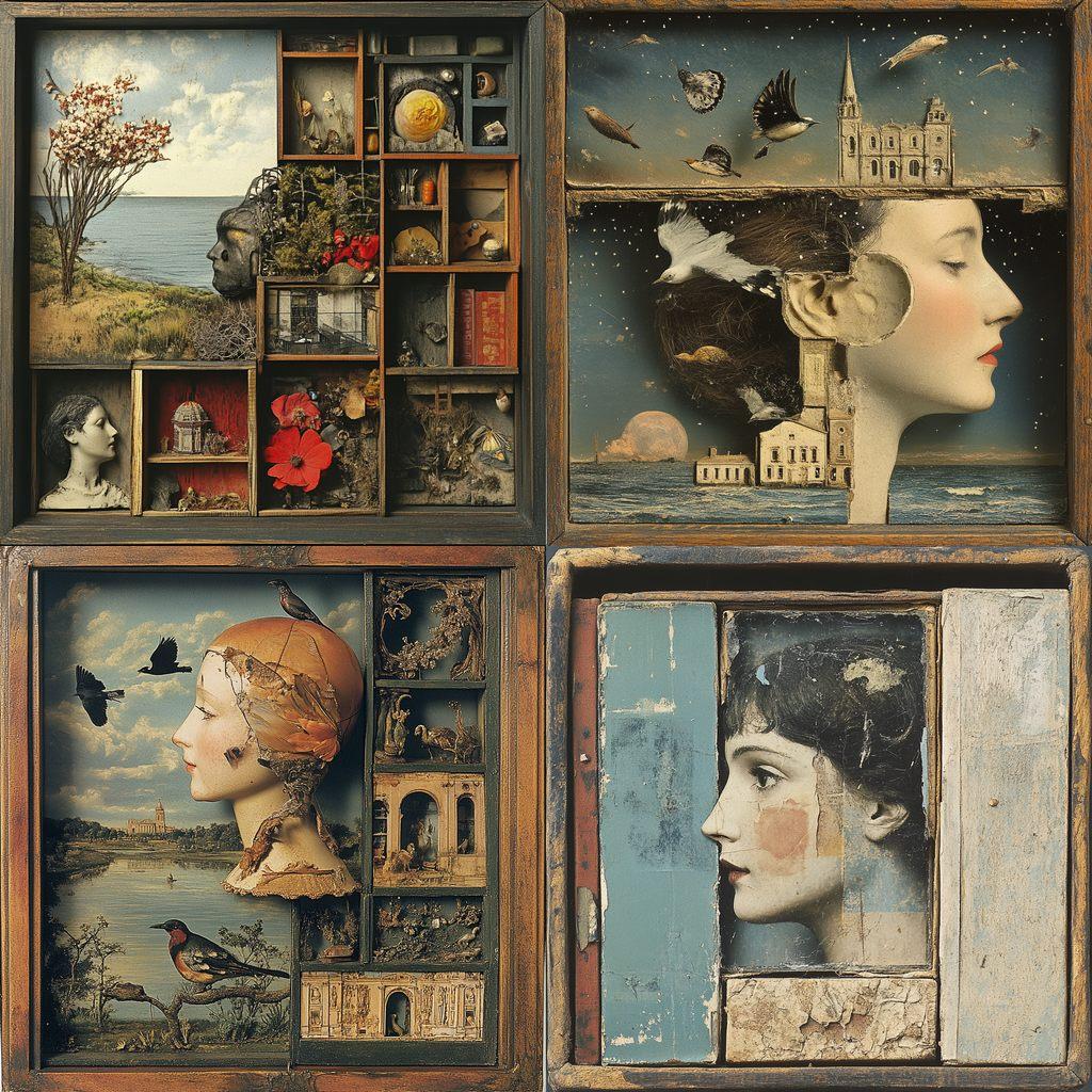 Joseph Cornell style, Midjourney V6.1, render 1 of 4