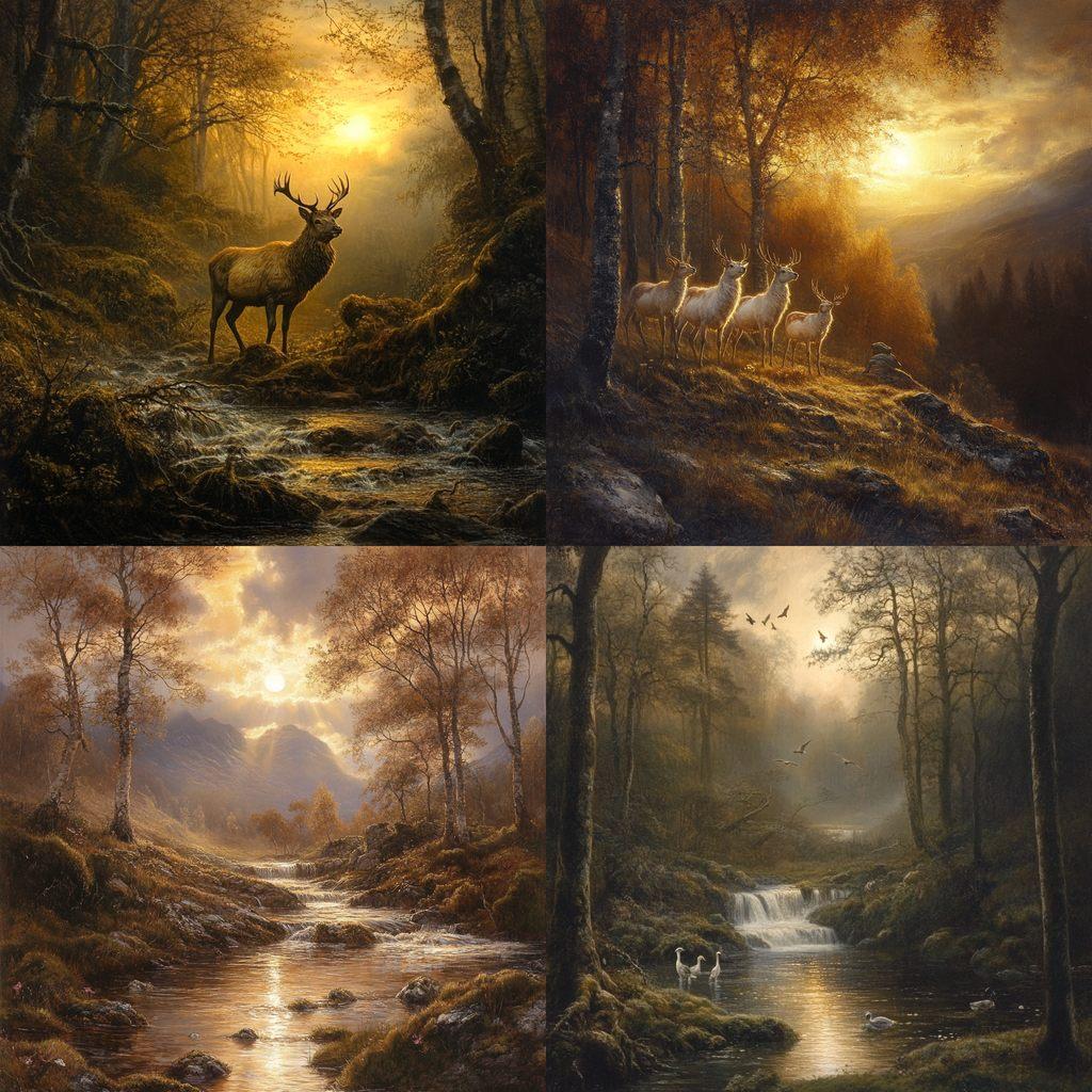 Joseph Farquharson style, Midjourney V6.1, render 1 of 4