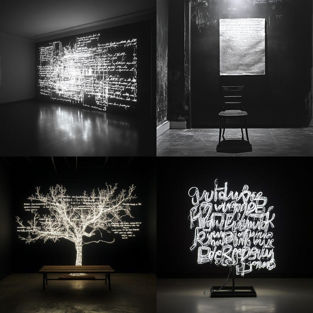 Joseph Kosuth style, Midjourney V6.1, render 1 of 4