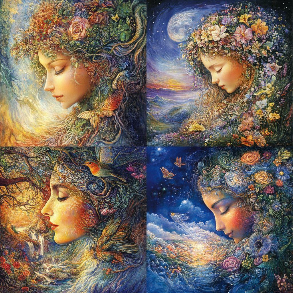 Josephine Wall style, Midjourney V6.1, render 1 of 4