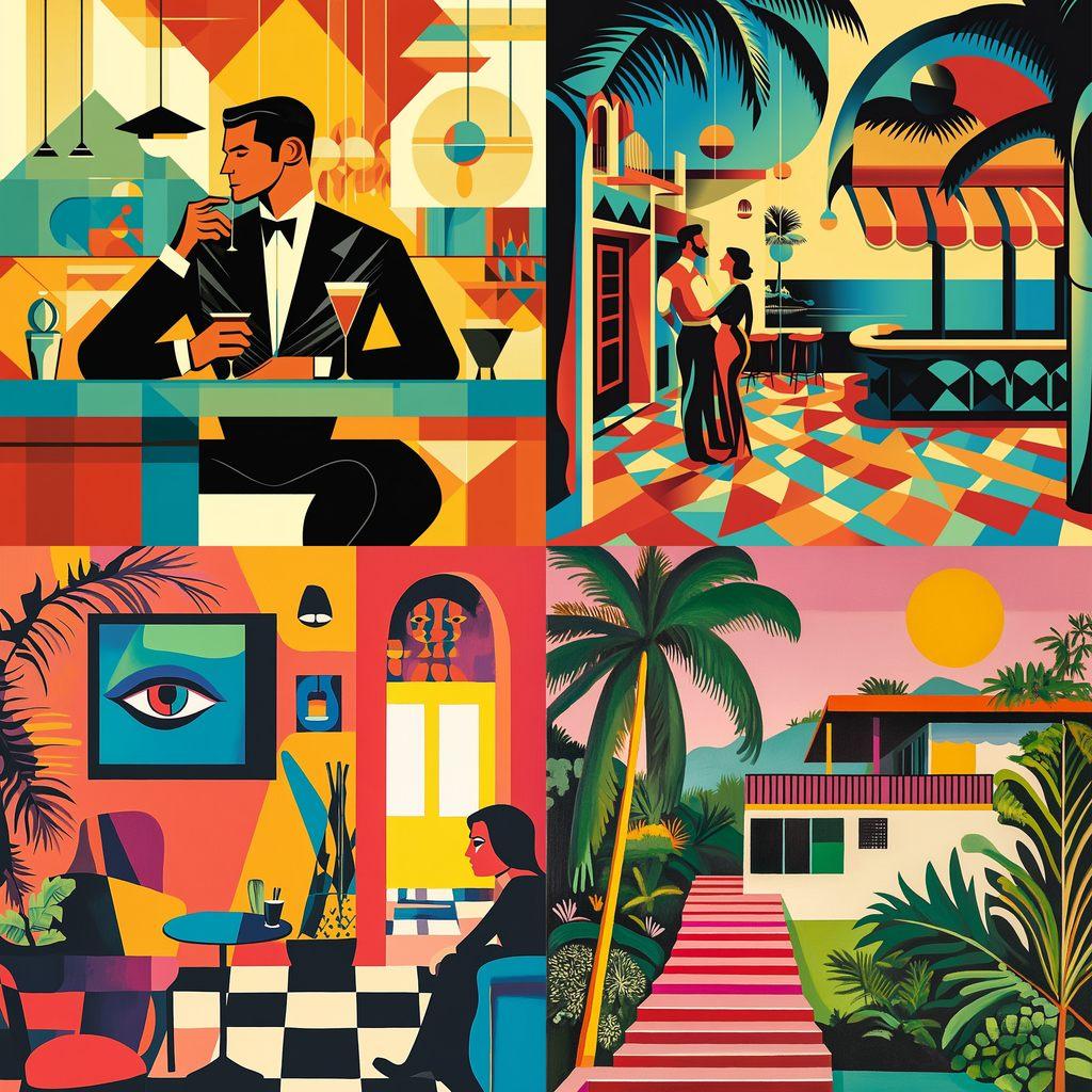 Josh Agle style, Midjourney V6.1, render 1 of 4