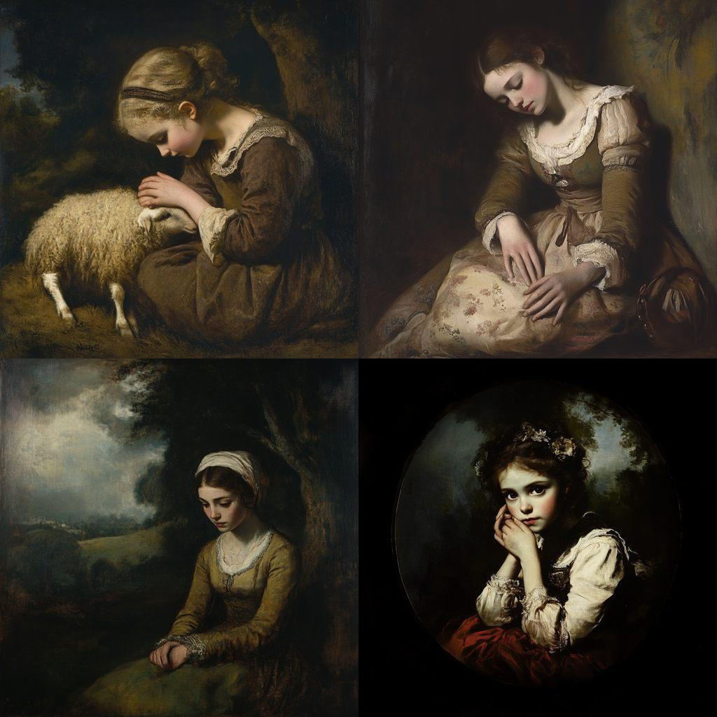 Joshua Reynolds style, Midjourney V6.1, render 1 of 4