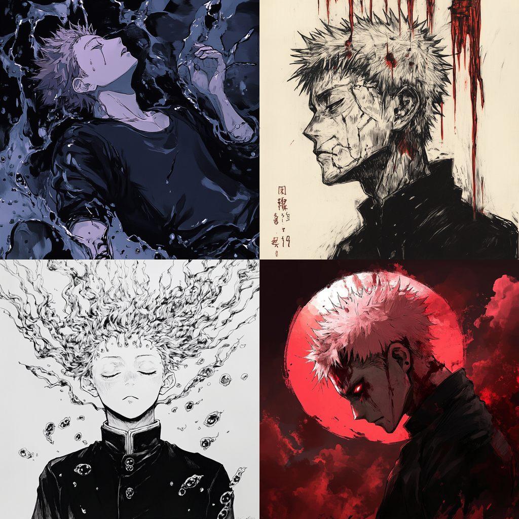 Jujutsu Kaisen style, Midjourney V6.1, render 1 of 4