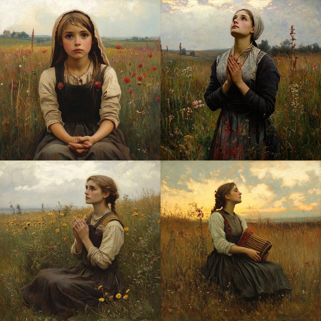 Jules Breton style, Midjourney V6.1, render 1 of 4