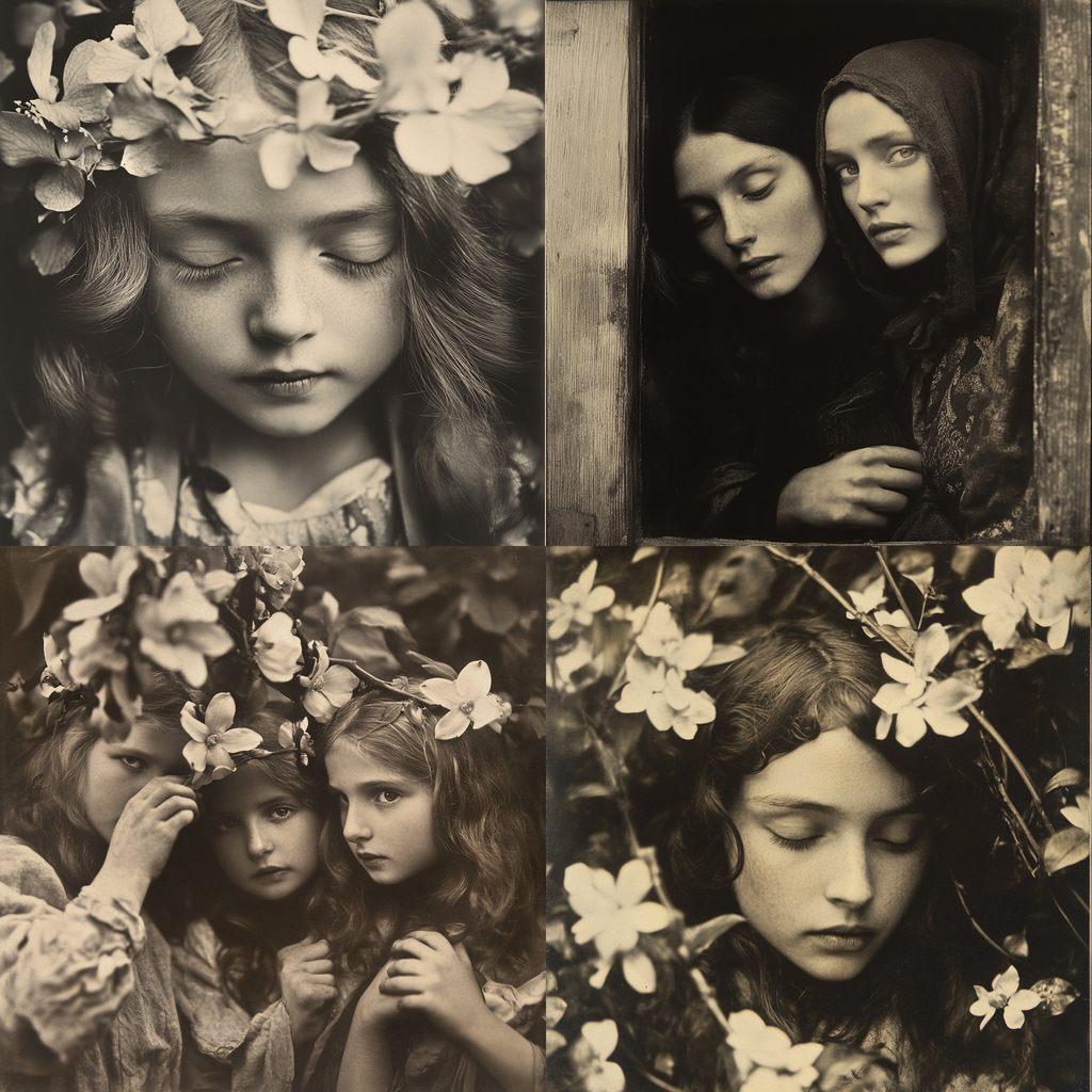 Julia Margaret Cameron style, Midjourney V6.1, render 1 of 4