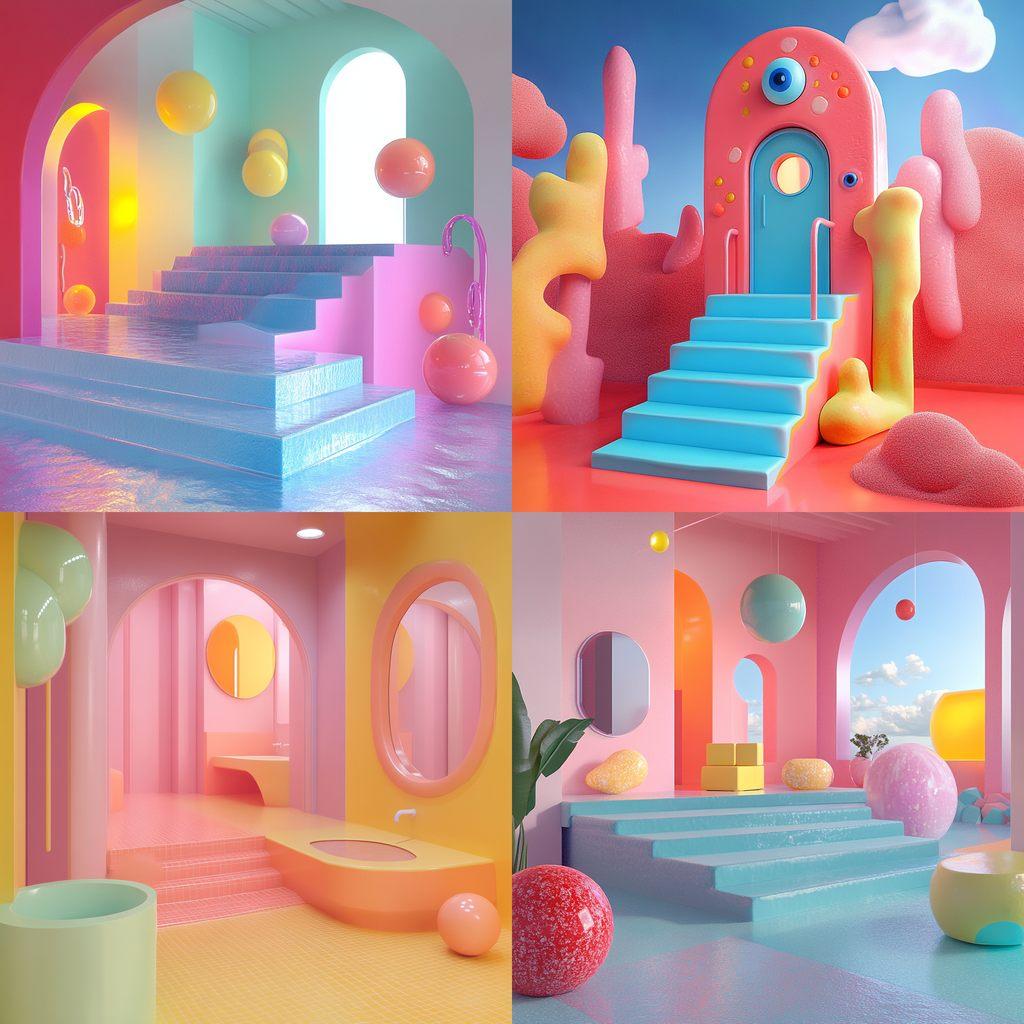 Julian Glander style, Midjourney V6.1, render 1 of 4