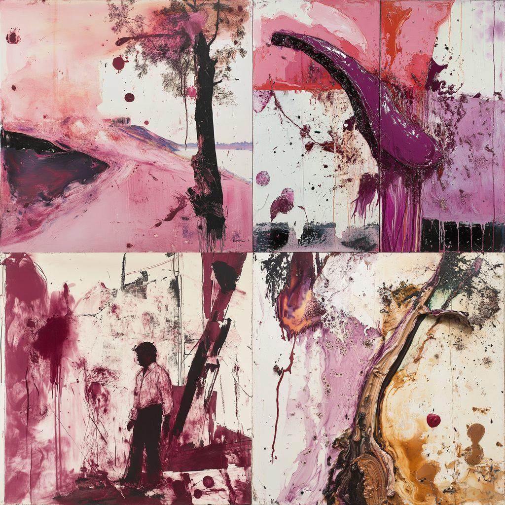 Julian Schnabel style, Midjourney V6.1, render 1 of 4