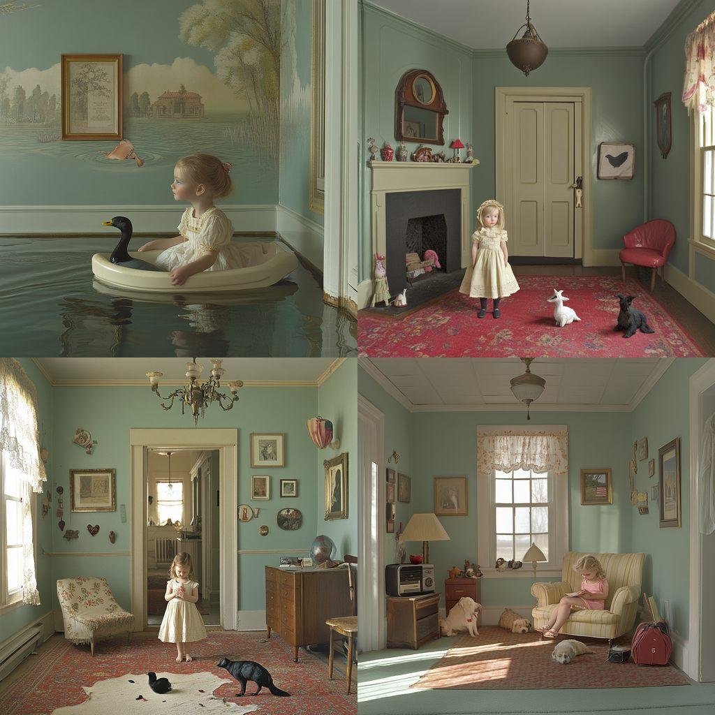 Julie Blackmon style, Midjourney V6.1, render 1 of 4