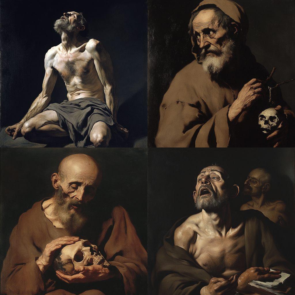 Jusepe de Ribera style, Midjourney V6.1, render 1 of 4