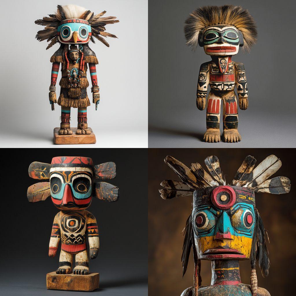 Kachina doll style, Midjourney V6.1, render 1 of 4