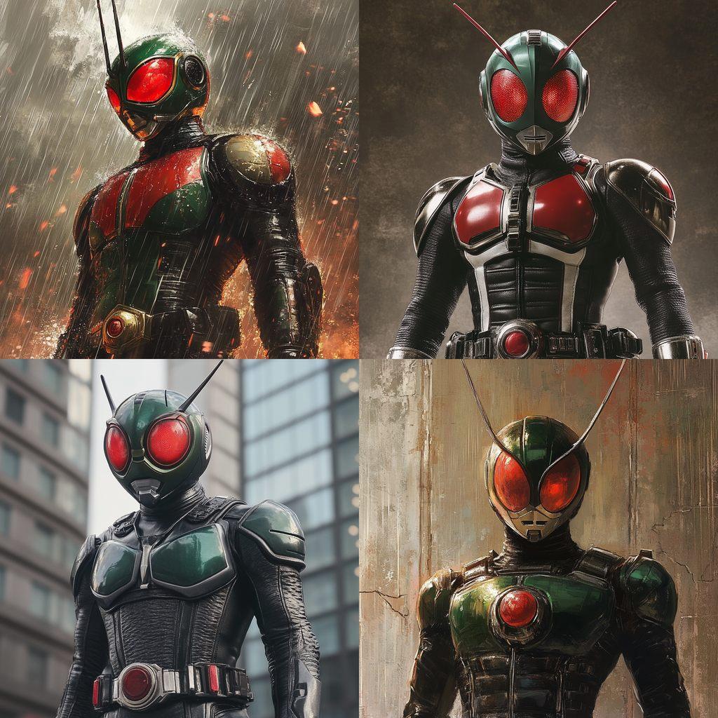 Kamen Rider style, Midjourney V6.1, render 1 of 4