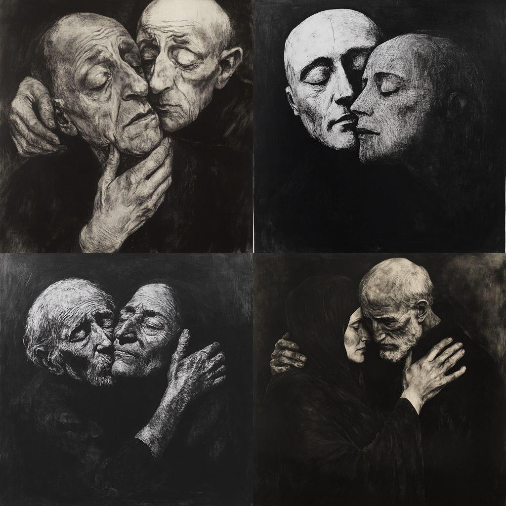 Kathe Kollwitz style, Midjourney V6.1, render 1 of 4