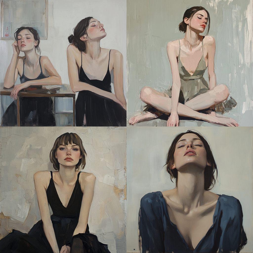 Katya Gridneva style, Midjourney V6.1, render 1 of 4