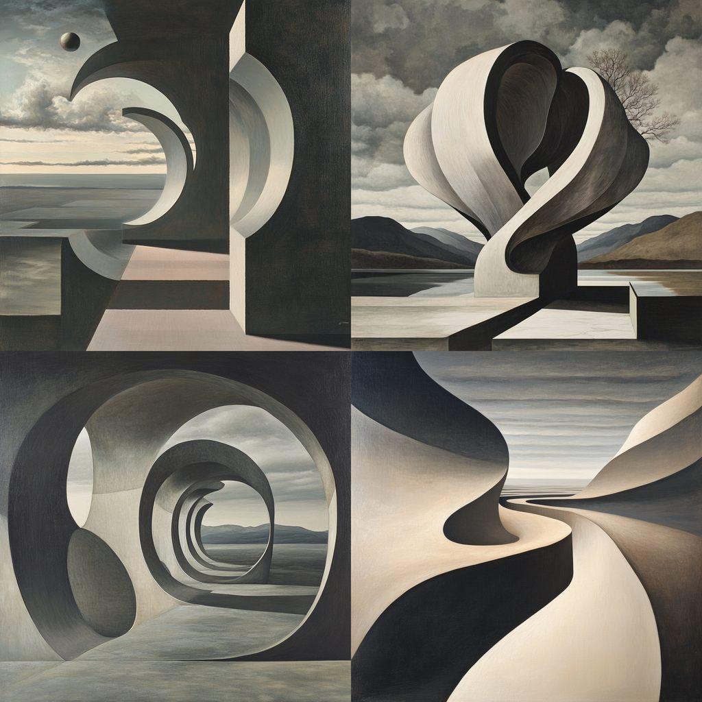 Kay Sage style, Midjourney V6.1, render 1 of 4