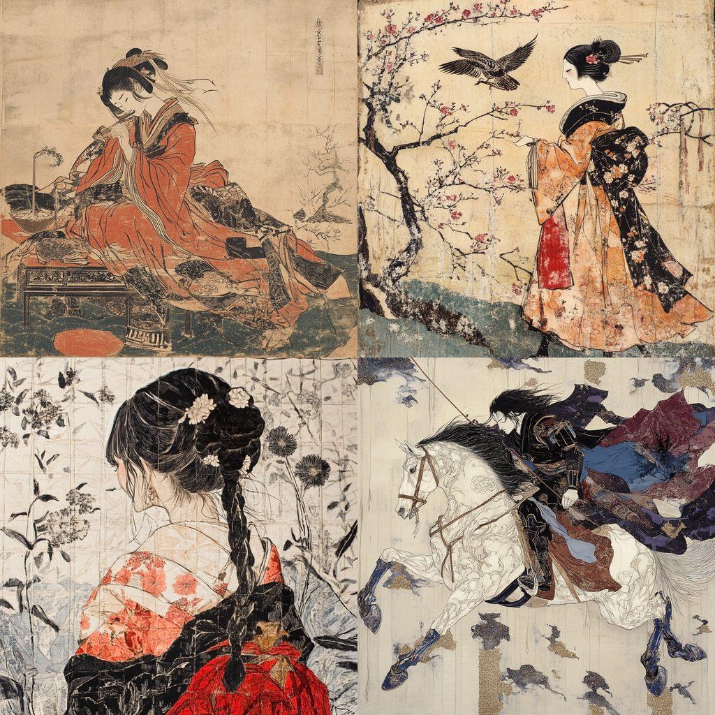 Keisai Eisen style, Midjourney V6.1, render 1 of 4
