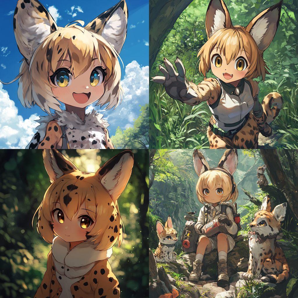 Kemono Friends style, Midjourney V6.1, render 1 of 4