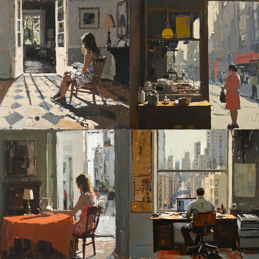 Ken Howard style, Midjourney V6.1, render 1 of 4