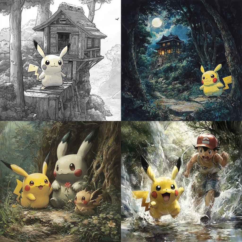 Ken Sugimori style, Midjourney V6.1, render 1 of 4